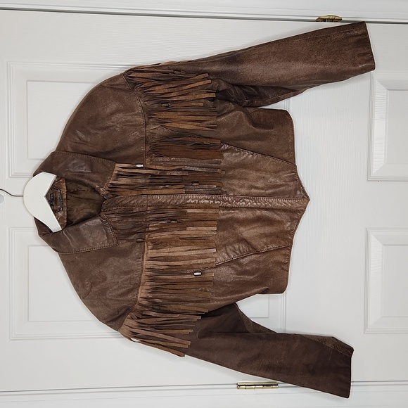 Fidelity Jackets & Blazers - Fidelity leather fringe crop jacket vintage 80's biker moto western